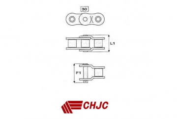 Falsa maglia semplice CHJC con coppiglia (30) a tre rulli